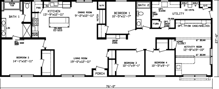 The Ultra 142084KZEZ Modular Home from Friendship Homes, a Cavco Company